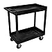 LUXOR EC11SP5-B 32" x 18" Cart - Two Tub Shelf with 5" Casters