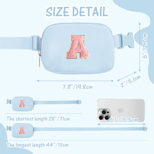 Image of Gitus Birthday Gifts for 10 11 12 13 14 15 16 Year Old Girls Personalized Gifts for Women Initial Fanny Pack Crossbody Bag Belt Bag Cute Preppy Stuff for Teen Girls Teenage Girl Gifts (Icing Blue-A)