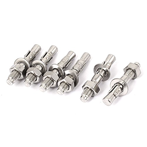 Aexit 6pcs M8x50mm Anchors Stainless Steel Wedge Anchor Car Repair Gecko Expansion Anchors Expansion Bolt