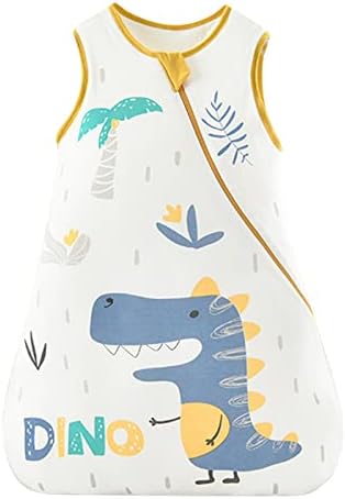 FUNUPUP Baby Sleeping Bag 2.5 Tog Toddler Sleeping Sack Winter Wearable Swaddle Blanket with Two-way Zipper for Baby Girls and Boys 0-6 Months (Dinosaur)