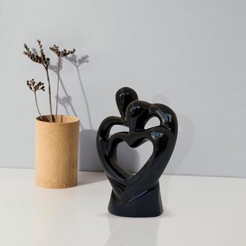 Image of Xtore Passionate Romantic Couple Ceramic Statue for Home Decor (Pack of 1, Black)