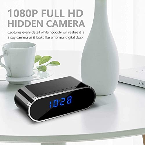 Hidden Camera 1080P Wireless WiFi Hidden Camera Clock Nanny Camera with 140 Angle Night Vision Motion Detection for Home Security Monitor Video Recorder
