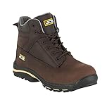 JCB - Men's Safety Boots - Workmax Chukka Work Boots - Nubuck - Durable and Protective - Ideal for Work Environments Workwear - Size 9 UK, 43 EU - Brown