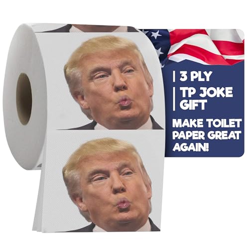 Trump Political Toilet Paper Roll by Gagster - 3 Ply Funny Novelty Gag TP with Full-Color...
