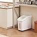 VEVOR Ingredient Storage Bin, 11.4 Gallon Capacity Shelf Ingredient Bin, 280 Cup Flour Bins on Wheels Commercial Prosave Shelf-storage Ingredient Bin with Lid and Scoop Rice Bin for Kitchen White