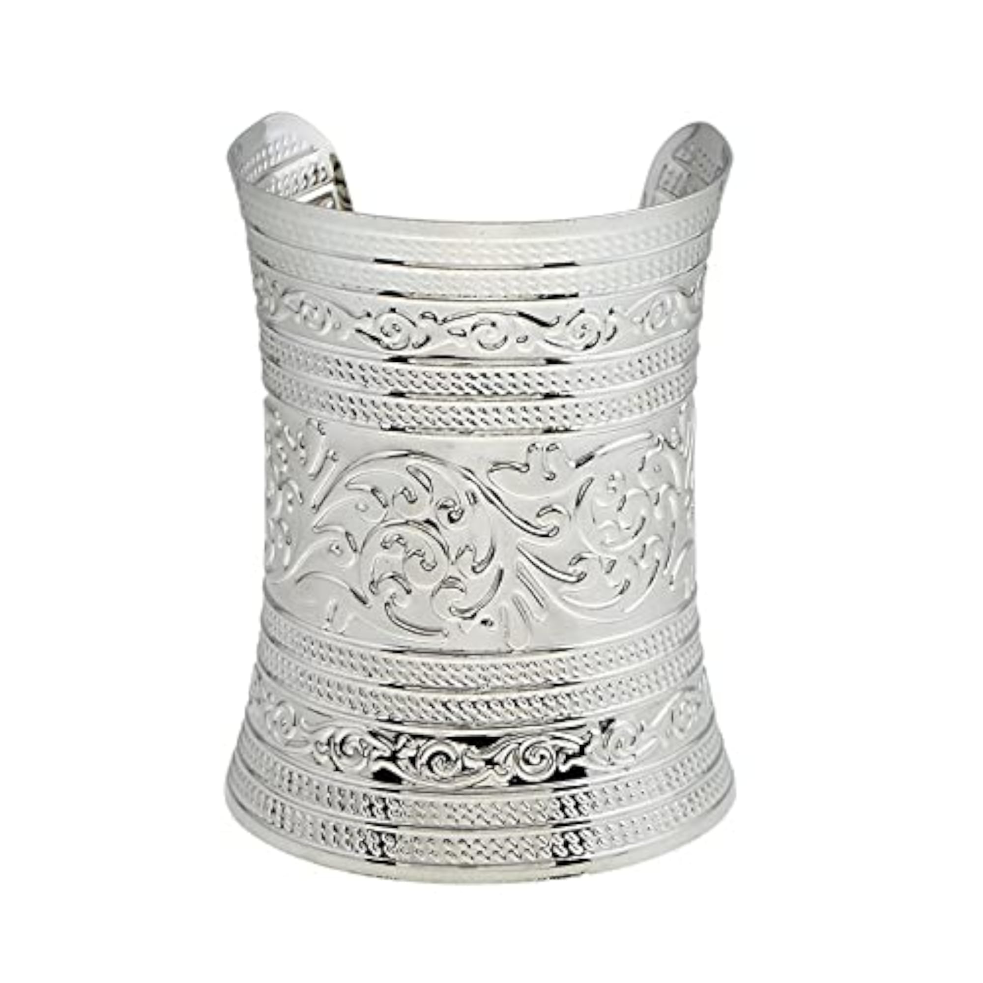 Women's Losa Ethnic Wide Open Cuff Bangle Bracelet