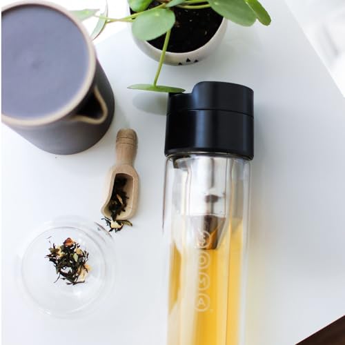 Image of SOMA Double Wall Glass Tea and Coffee Cold Brew Bottle, Black, 12oz (SM18501K)