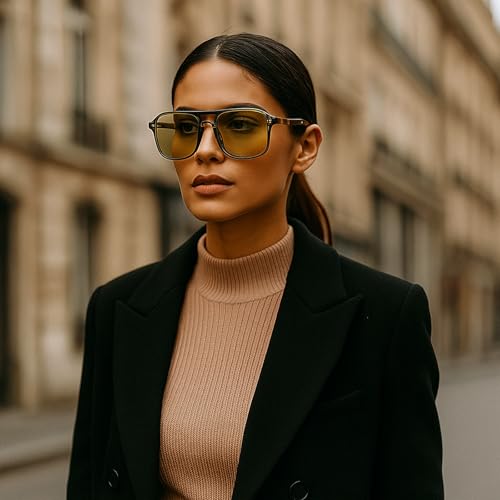 Retro Double Bridges Square Men Rivets Sunglasses Fashion Women Yellow Blue Shades UV400 Sun Glasses3