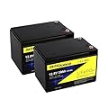SEFEPODER 12V 20Ah Lithium LiFePO4 Deep Cycle Battery (2 Pack), 4000 Cycles Rechargeable Battery for Electric Scooter, Lighting, Power Wheel, Fish Finder with and More Built-in 40A BMS(Screw Terminal)