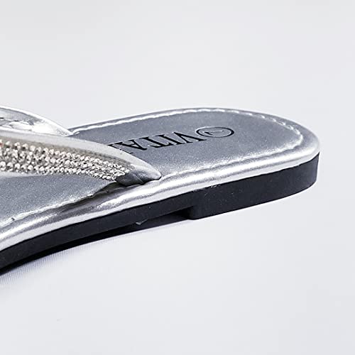 Women's Flip-Flop Sandals with Rhinestone Crystal, Comfortable Summer Top Tiras Flip Flop2