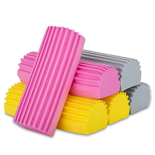 BROSUPER 6 Pack Damp Clean Duster, Dust Cleaning Sponge, Reusable Dusters for Baseboards, Blinds, Glass, Vents, Mirrors, Window Track Grooves, Efficient Cleaning Supplies