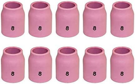 WeldingCity10-pk Gas Lens Ceramic Cup Alumina 53N61S (#8, 1/2") for TIG Welding Torch 9, 20 and 25 Series from Weldcraft Lincoln Miller ESAB CK