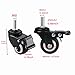 4Pcs 1.5 Inch Heavy Duty Caster Wheels Swivel Casters with Brake and M8 Threaded Stem, Loading 50kg/110lbs Black Rubber