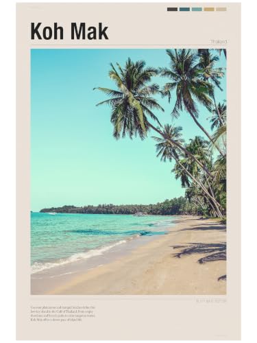Photo de voyage Koh Mak Thaïlande haut de gamme | Impression noire et blanche A2 CX-Icons luxe