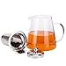 VINILITE Teiera in Vetro 950 ml Teiera in Vetro con Infusore in Acciaio inox 304 e Coperchio, Microonde Sicuro