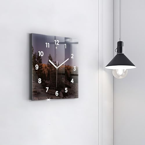 Horloge de qualité supérieure Wallfluent 30x30 cm carrée design roche - 4