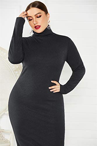 Robe pull extensible grande taille avec haute encolure : sublimez vos courbes sans serrer - 2