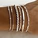 DEARMAY Dainty Silver Plated Bracelets for Women Trendy, Silver Jewelry Set Paperclip Box Herringbone Figaro Rope Chain Bracelet for Women Fashion Pack Gifts