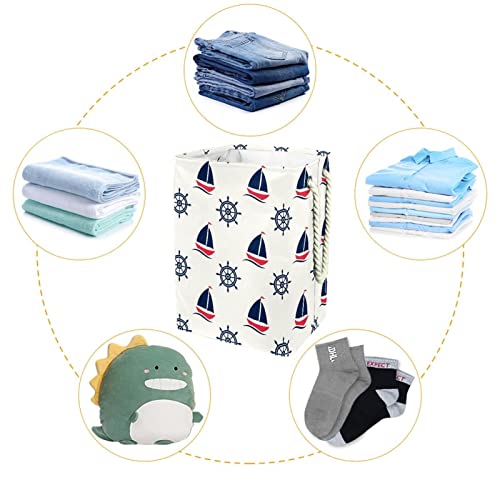 Panier à linge imperméable voilier et gouvernail avec poignées solides - 5