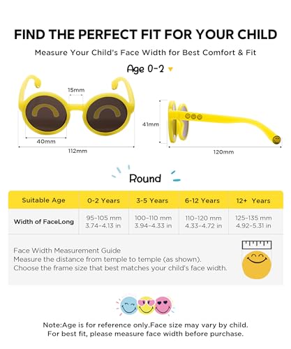 Image of SMILEYWORLD Kids Sunglasses for Boys Girls Age 3-12 UV400 Protection Sunglasses, Flexible Lightweight Shades