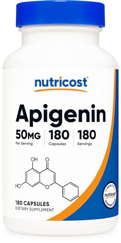 Nutricost Apigenin 50mg 180 Capsules - Non-GMO Gluten Free Vegan