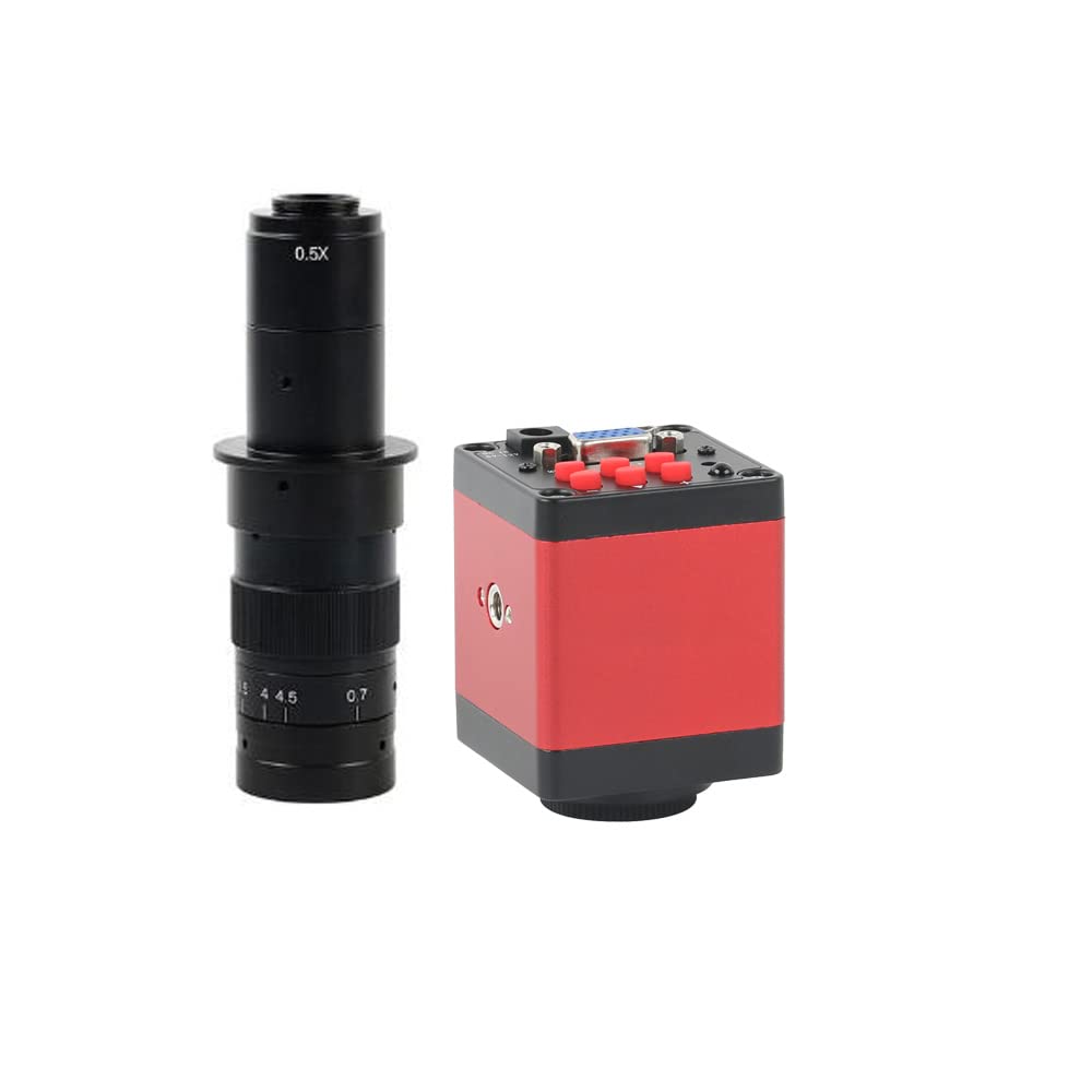 Cámara de microscopio de Video de reparación de Soldadura Industrial Digital de Laboratorio VGA HDMI de 14MP y Lente de Montaje en C 180X - Rojo