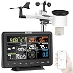 Sainlogic Estación Meteorológica WLAN Profesional,...: 【𝗪𝗶-𝗙𝗶+WSView Plus 𝗔𝗽𝗽+WU】Este medidor meteorológico tiene conexión WiFi, fácil de conectar y con señal estable. Permite a tu estación transmitir datos inalámbricamente a las redes de estaciones personales Weather Underground y Weathercloud. Descarga...