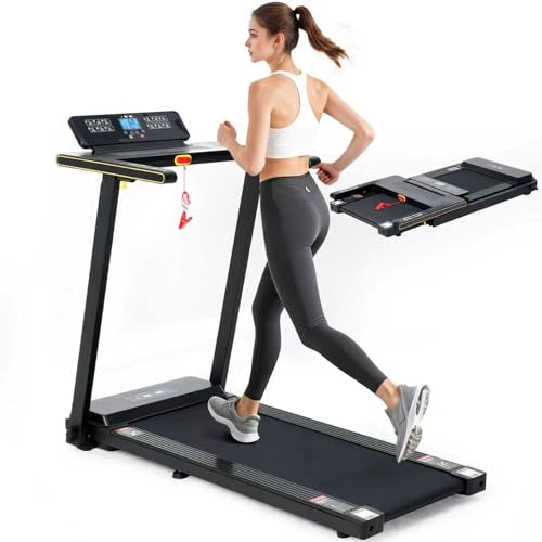 ISE Tapis de Course Pliable Electrique, Tapis Roulant Motorisé 750W, Tapis de Marche 12 Programmes&Vitesse Réglable, Treadmill Home Walking Pad Pliable Cardio, Tapis Course Compact Silencieux