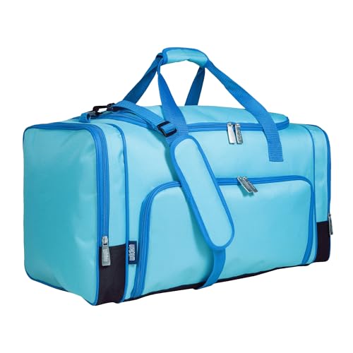 Wildkin Kids Weekender Duffel Bag – Carry-On Size for School, Travel, & Sleepovers - Aqua