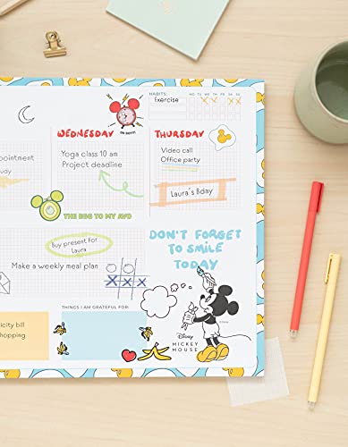 Grupo Erik Mickey Mouse Weekly Planner A3 | Desk Calendar | Family Calendar | 54 Tear Off Pages | Desk Planner | Organiser Planner | Mickey Mouse Gifts | Friends Gifts
