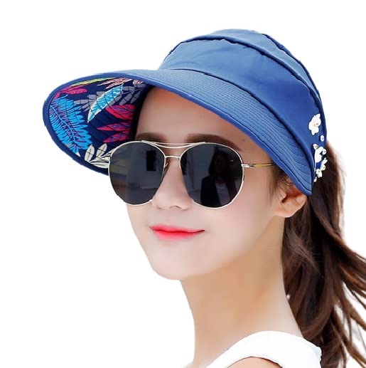 Sun Visor Hats for Women UV Protection Wide Brim Summer Cap for Girls Hat UV Protection Breathable Casual Beach Hat, Sun Protection Cap for Women (Pink)