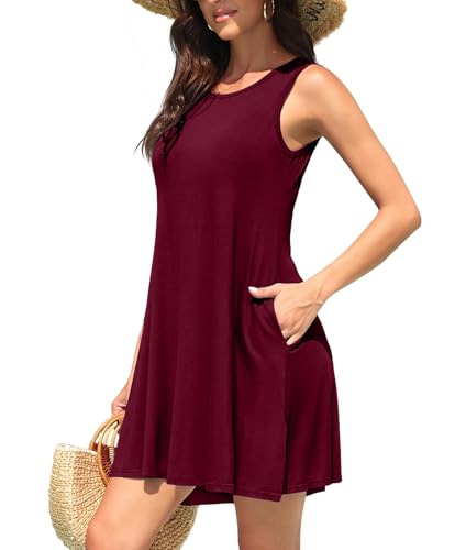Image of WEACZZY Women Summer Casual Swing T Shirt Dresses Beach Cover up Loose Dress