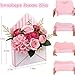Valentine Envelope Gift Box Set – 4 Pcs Red Floral Folding Paper Envelopes for Bouquet, Proposals, Wedding & Birthday Gifts with Love Letter Design & Handles (all-4pcs)