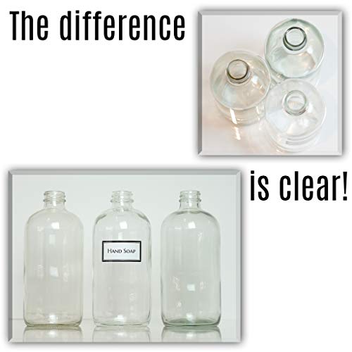 Artanis Home Ceramic Printed Glass Hand Soap and Lotion Dispenser Set with Stainless Steel Bird Head Pump, 16 oz, Clear