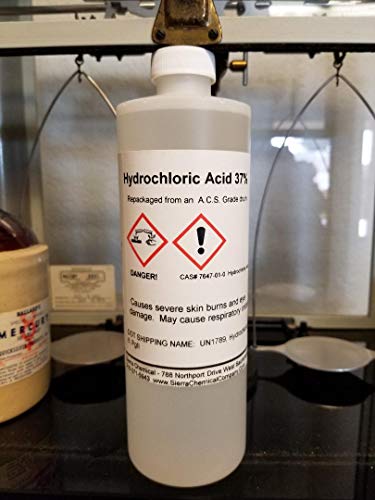 Hydrochloric Acid 37% Reagent Grade for High Purity Aqua Regia (Pint)