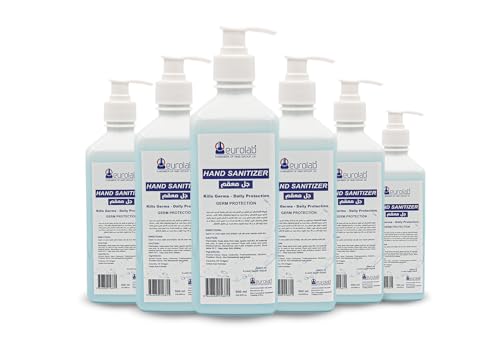 Eurolab Hand Sanitizer Gel 70% Ethyl Alcohol 500 ml Pump Bottle | 6 Pieces