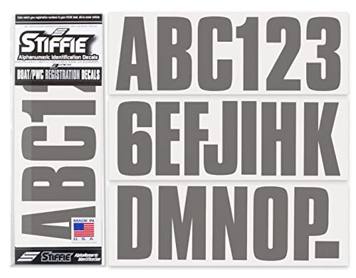 Image of STIFFIE Uniline Carbon 3 inch Boat & PWC Registration Decals • Numbers Letters Stickers