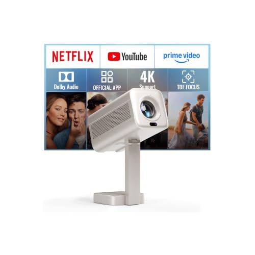 Image of [Officially-Licensed APP & 2500 ANSI] Mini Projector with WiFi and Bluetooth, VOPLLS Smart Portable Outdoor Projector 4K Support with TOF Real-Time Focus, Native 1080P Movie Projector