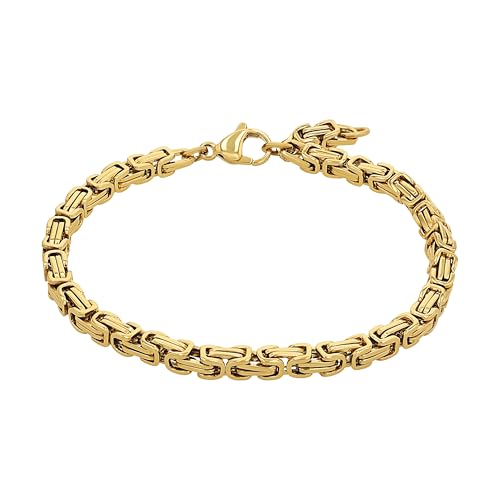 Amor Armband Edelstahl Unisex Damen Herren Armschmuck, 19+2 cm, Gold, Kommt in Schmuck Geschenk Box, 2037334