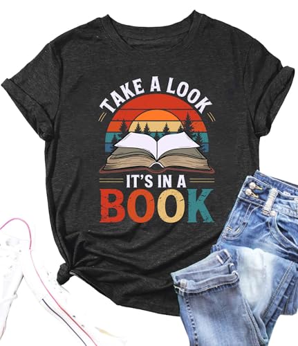 Its a Good Day to Read a Book Shirt for Women Teacher Bookish Graphic Book Reading Letter Printed Top