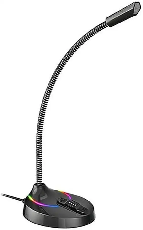 Microfone De Mesa Gamer Profissional Pc Usb Led Rgb Jogos