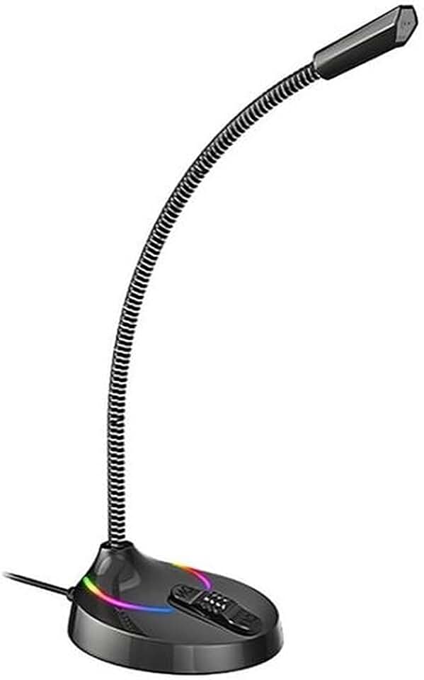 Microfone De Mesa Gamer Profissional Pc Usb Led Rgb Jogos