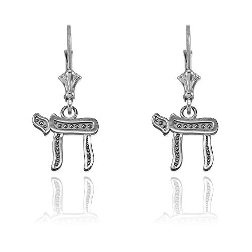 Sterling Silver Jewish Chai Earrings