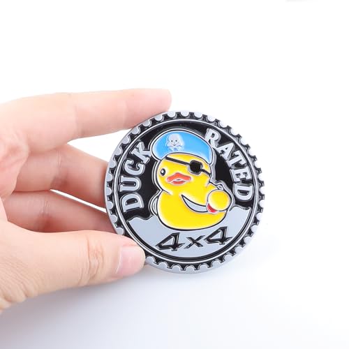 Image of Cute Duck Rated Emblem 4 X 4 Car Sticker for Truck Compatible with Jeep Wrangler Vehicles (Cute Duck-2)