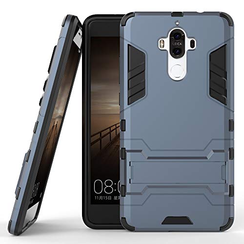 COOVY® Funda para Huawei Mate 9 de plástico y Silicona TPU, extrafuerte, con protección contra Golpes, Funda con función Atril | Color Azul Marino