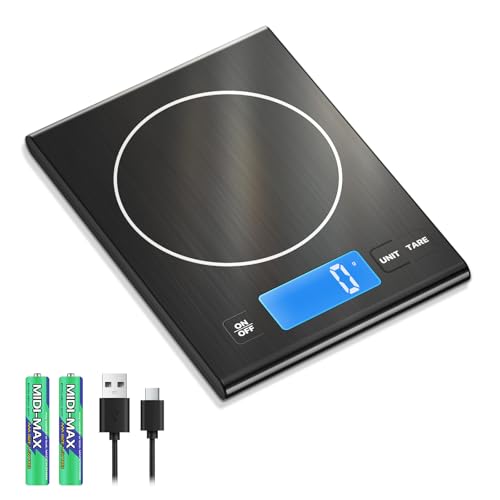 Diyife Schwarze 15 kg Küchenwaage aus hochwertigem...