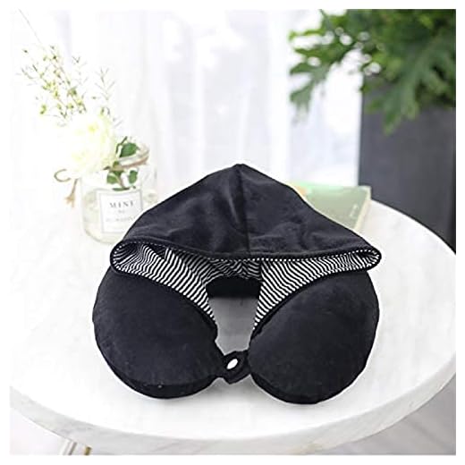 Memory Foam Med Huva Resekudde För Nacke, Haka, Ländrygg Och Benstöd För Resor På Flygplan, Buss, Tåg Eller Hemma Justerbar, Böjbar Rullkudde,Svart,Uptodate