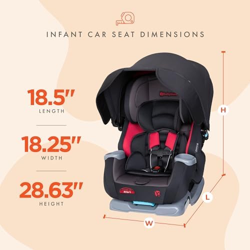Baby Trend Cover Me™ 4-in-1 Convertible Car Seat, Scooter – Built-in Canopy, 4-Stage Growth System, Plush Comfort Padding, Multi-Position Recline — view 2