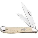 Case WR XX Pocket Knife Smooth Natural Bone Peanut W/Cross Shield Item #22503 - (6220 SS) - Length Closed: 2 7/8 Inches