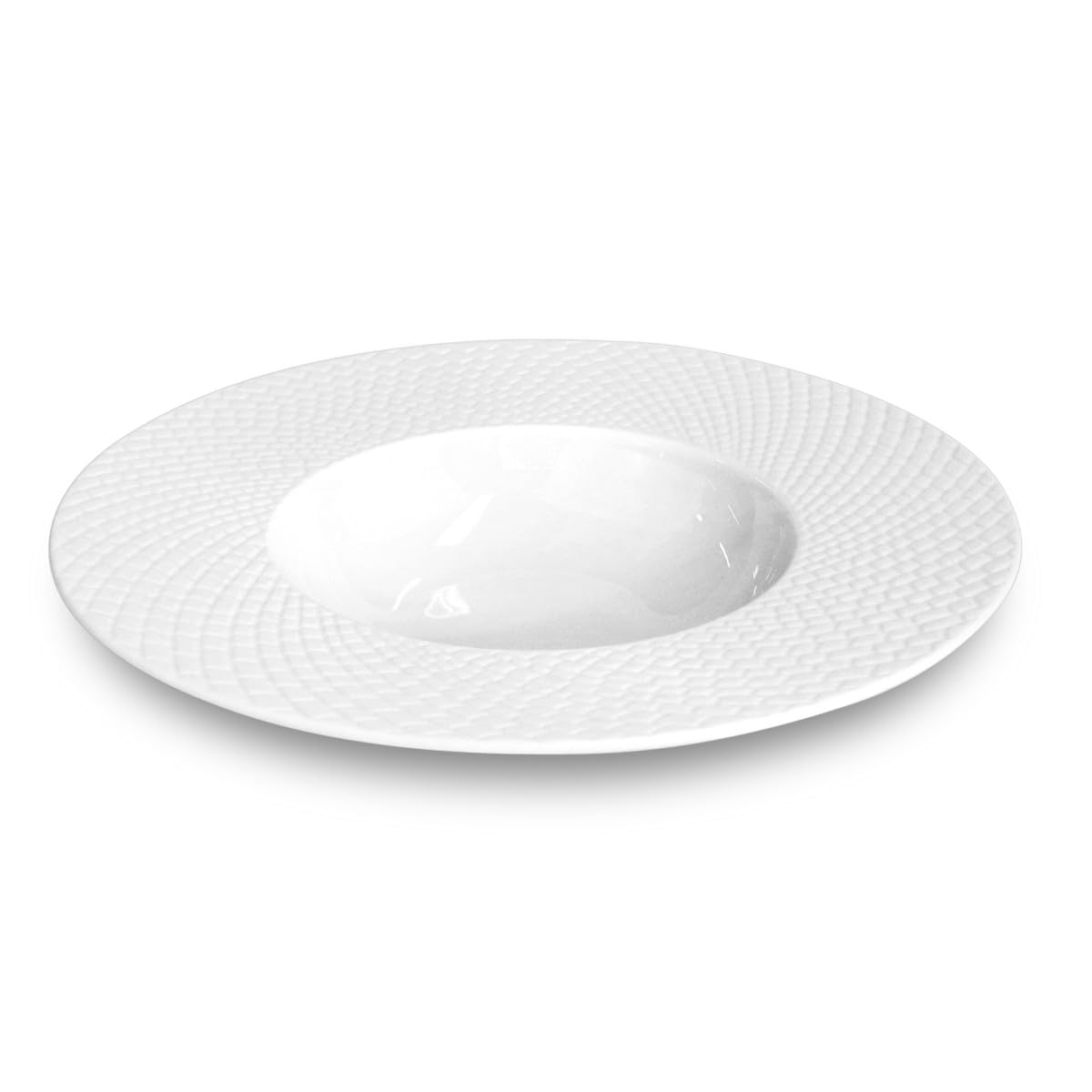MÉDARD DE NOBLAT - Assiette creuse - D20 cm - Sherane - Porcelaine - Lot de 6 - Blanc